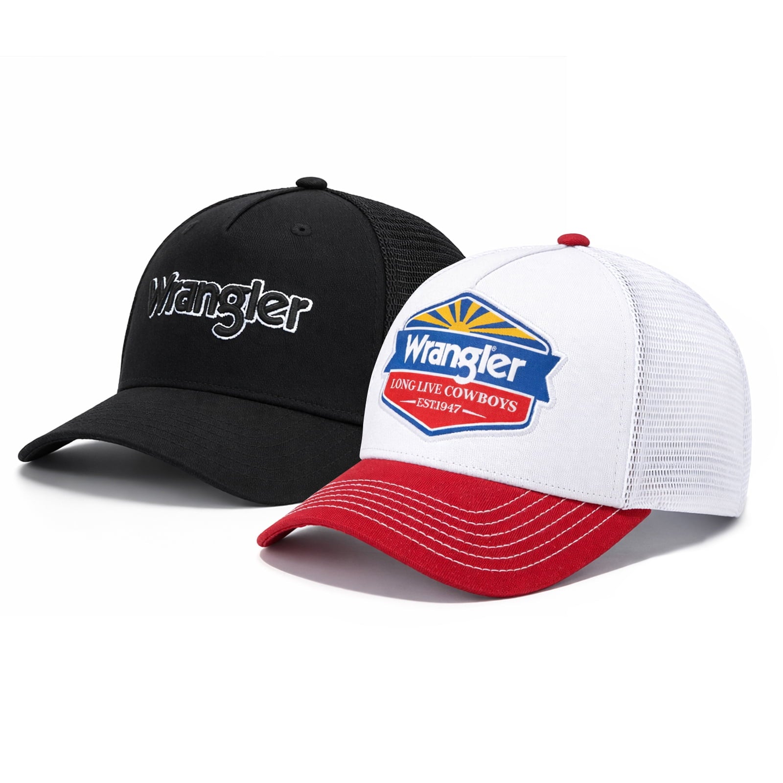 Wrangler Baseball Cap Hat Set for Women Unisex Adjustable Snapback Breathable Mesh Structured Casual Outdoor