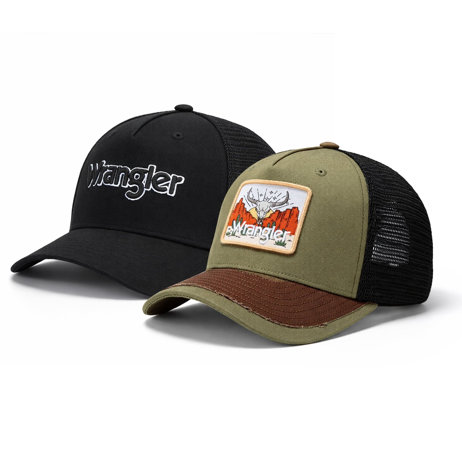 Wrangler Baseball Cap Hat Set for Women Unisex Adjustable Snapback Breathable Mesh Structured Casual Outdoor