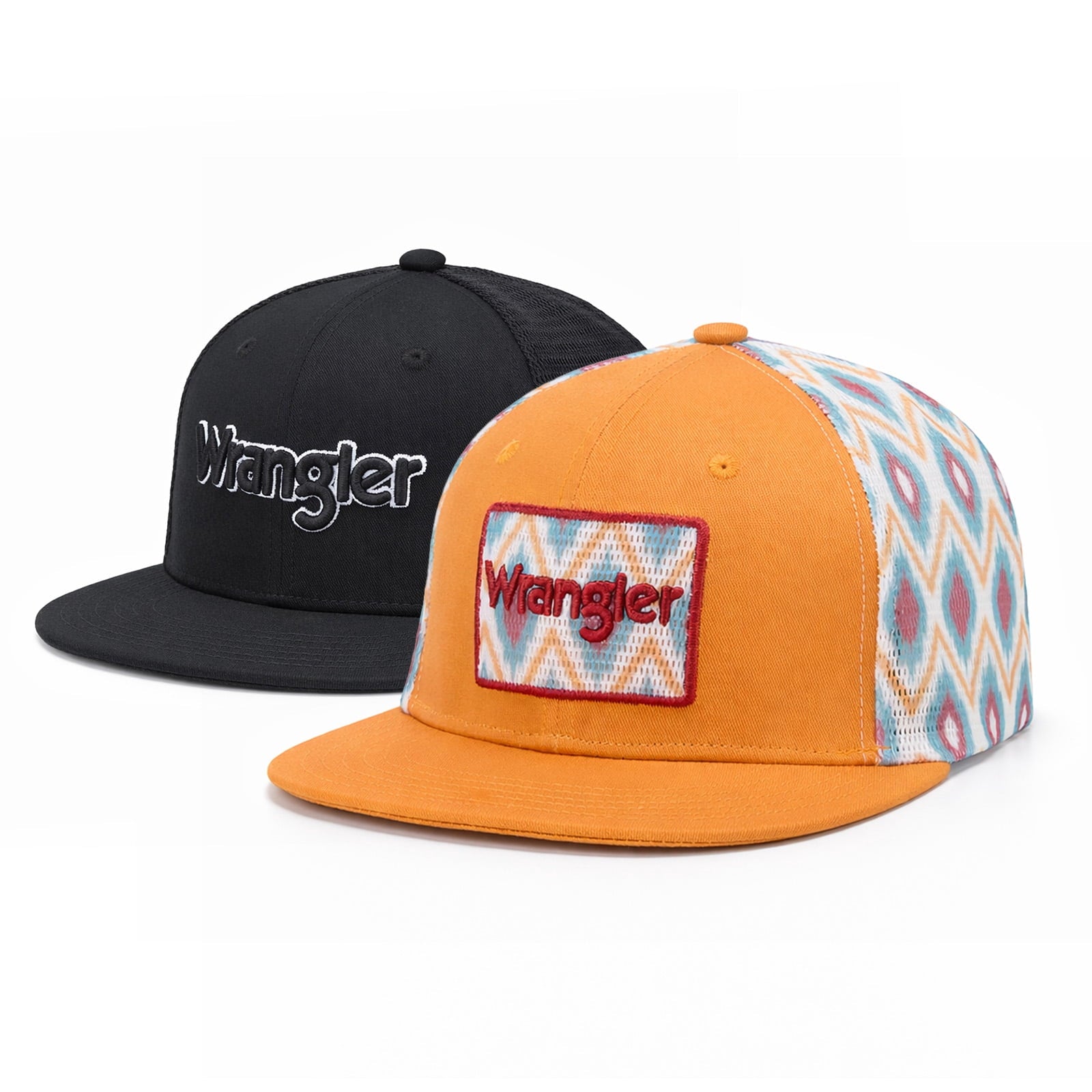 Wrangler Baseball Cap Hat Set Unisex Trucker Hat for Men and Women Breathable Mesh Adjustable Snapback Cap Outdoor Sports