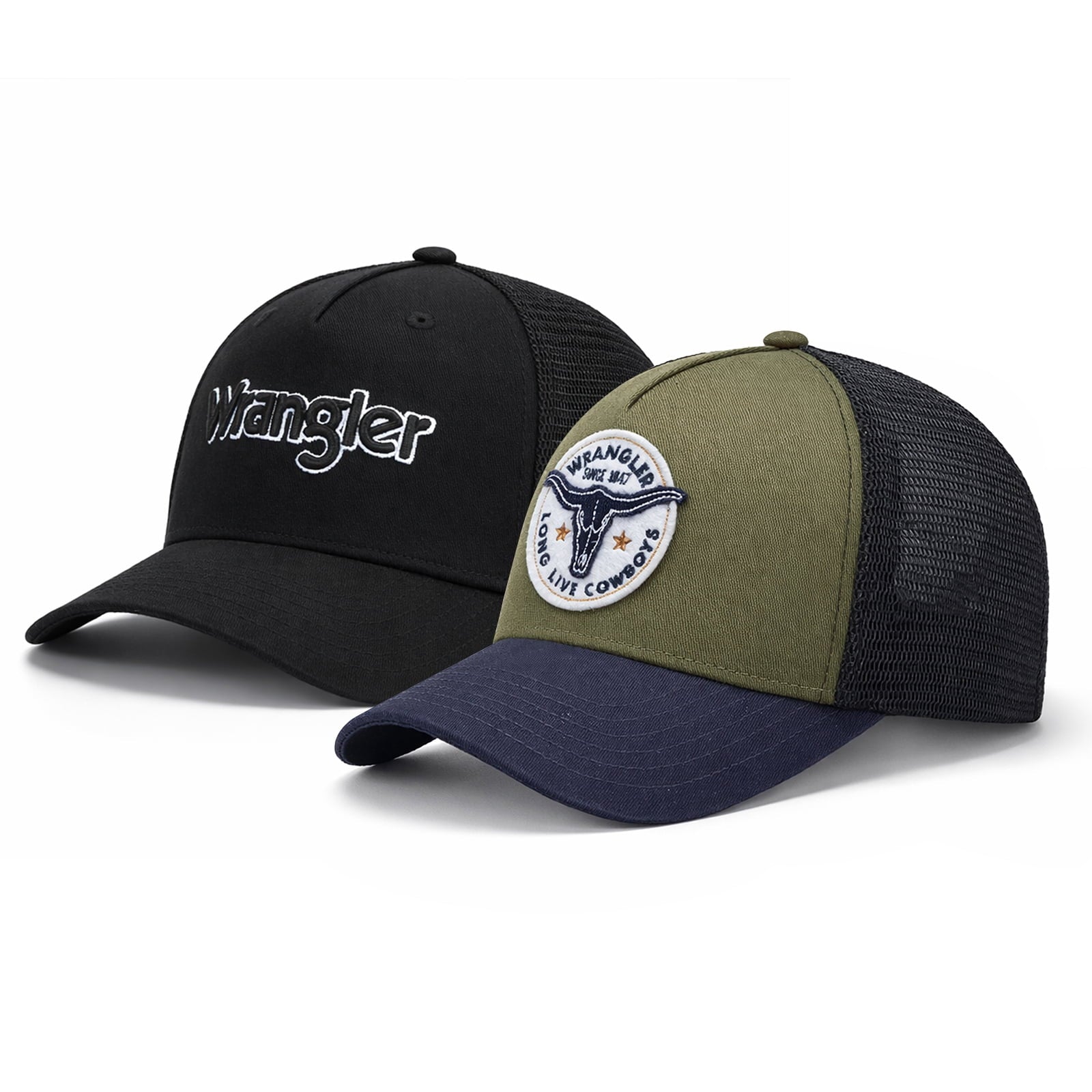 Wrangler Baseball Cap Hat Set for Women Unisex Adjustable Snapback Breathable Mesh Structured Casual Outdoor