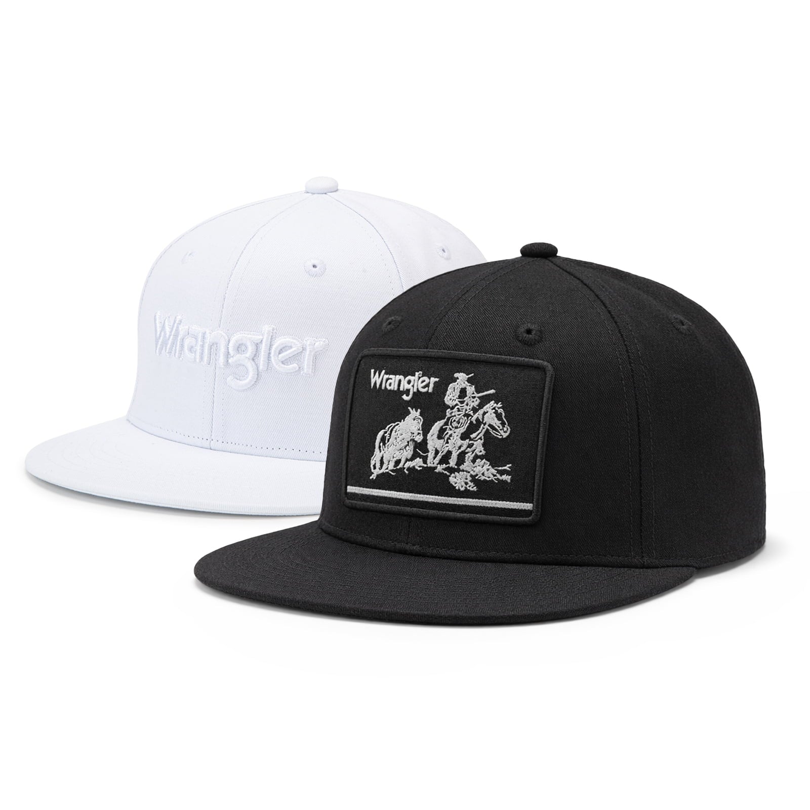 Wrangler Baseball Cap Hat Set for Men and Women Unisex Trucker Hat Breathable Mesh Structured 7-Panel Adjustable Snapback Cap