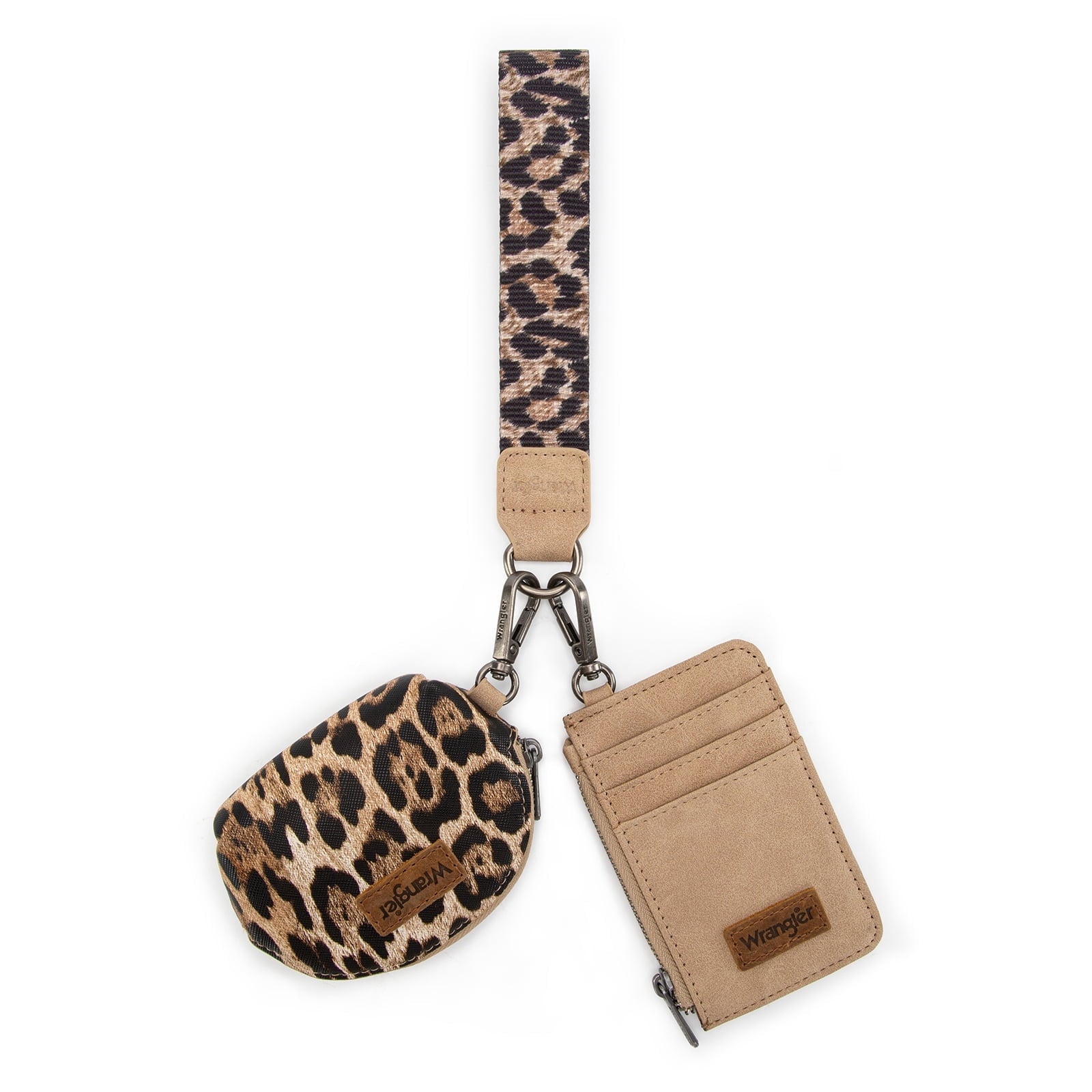 Wrangler Aztec Keychain Wristlet Wallets for Women Western Dual Pouch Wristlet Credit Card Holder Wallet with Zipper Pocket