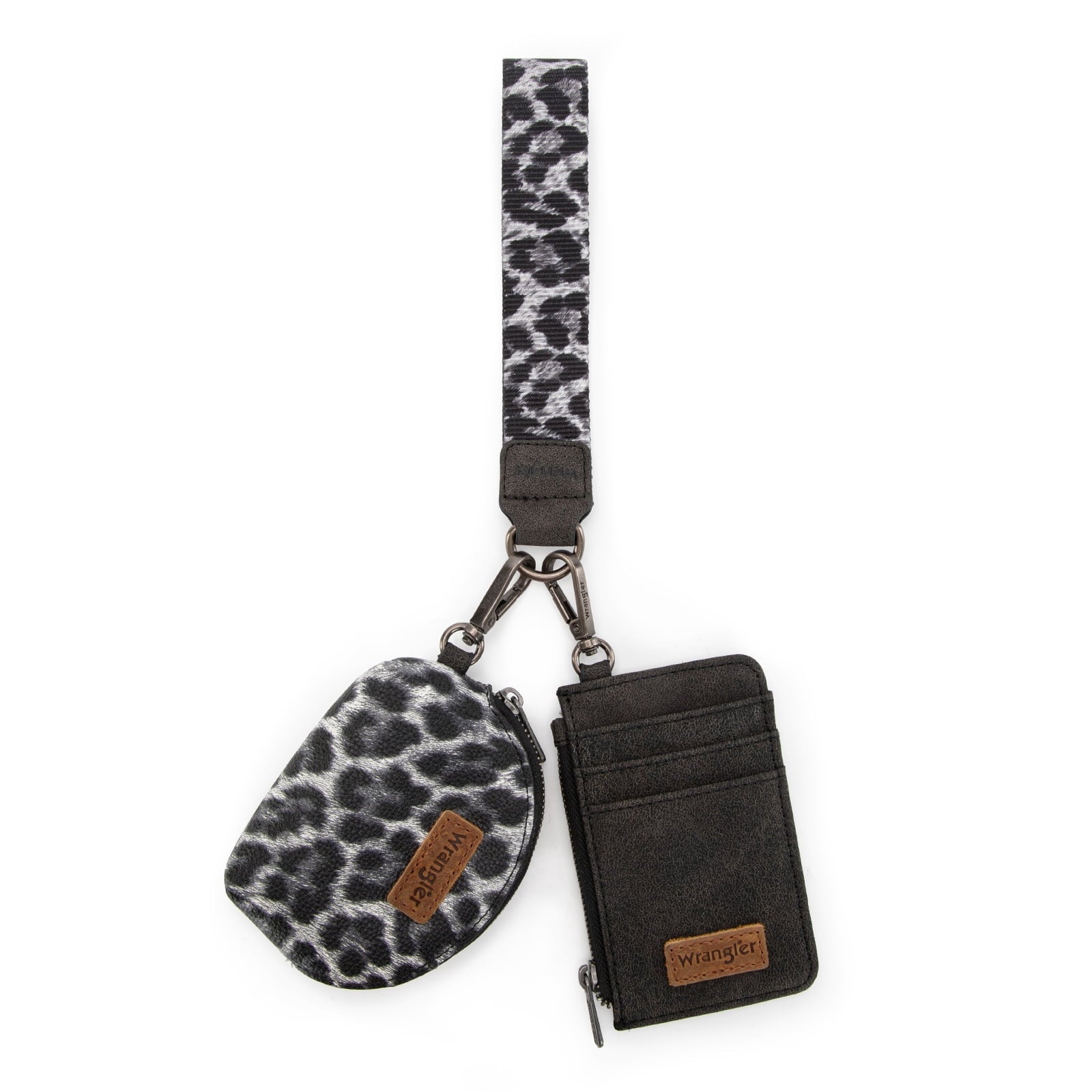 Wrangler Aztec Keychain Wristlet Wallets for Women Western Dual Pouch Wristlet Credit Card Holder Wallet with Zipper Pocket