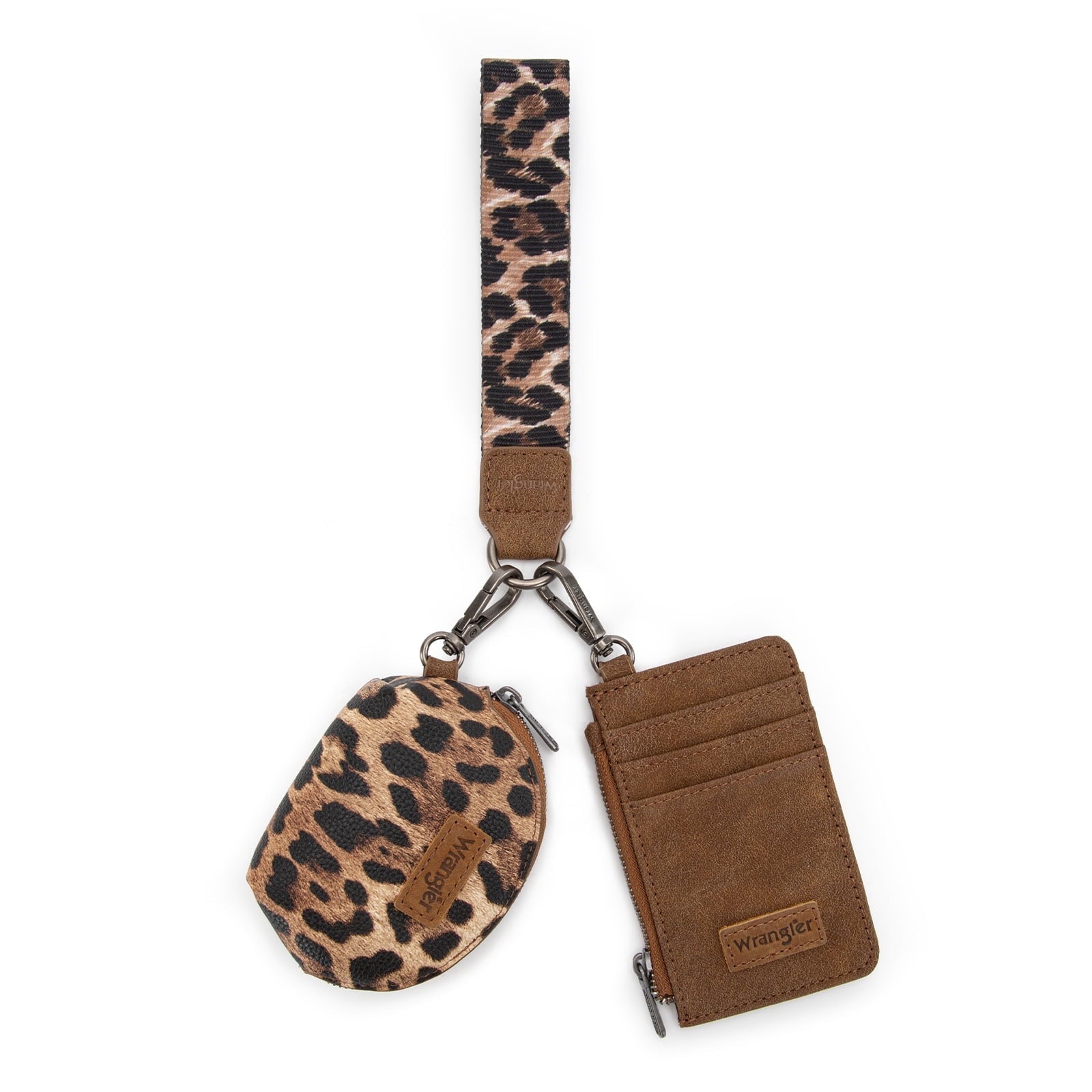 Wrangler Aztec Keychain Wristlet Wallets for Women Western Dual Pouch Wristlet Credit Card Holder Wallet with Zipper Pocket