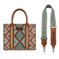 Wrangler Women's Boho Aztec Tote Bag - Stylish Shoulder Purse with Top Handle Satchel Design