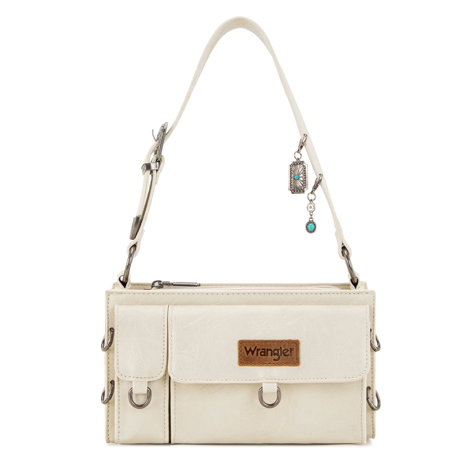 Wrangler Y2K Purse Small Shoulder Bag for Women Stylish Western Design with Detachable Charms Multiple Pockets