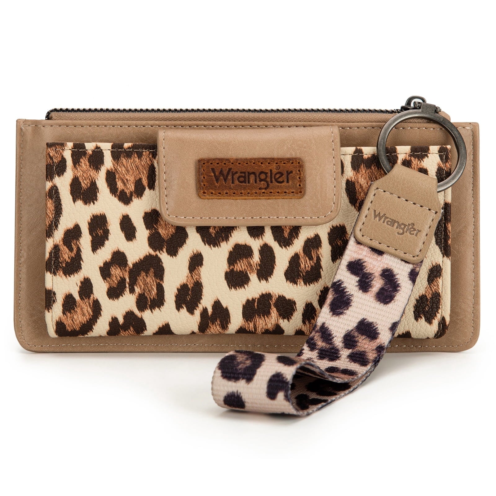 Wrangler Minimalist Wristlet Wallet with Phone Slot & RFID Protection & Smooth Zipper