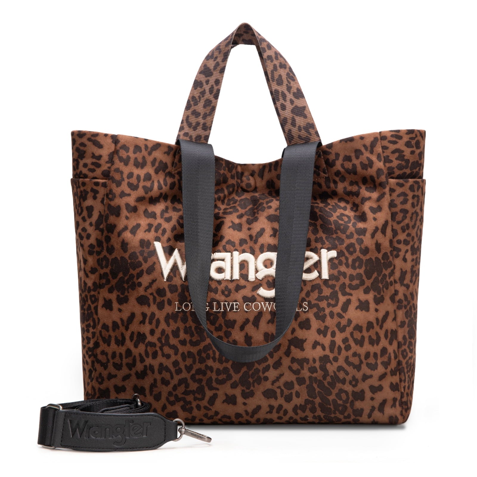 Wrangler Large Tote Bag for Women Designer Leopard Print Purse for Travel Work Gym