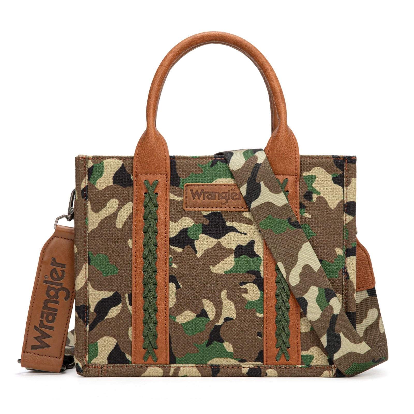 Wrangler Tote Bag for Women Western Camo Pattern Canvas Crossbody bag Handbag Vintage Design