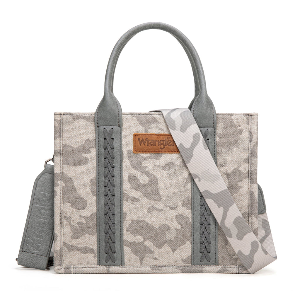 Wrangler Tote Bag for Women Western Camo Pattern Canvas Crossbody bag Handbag Vintage Design