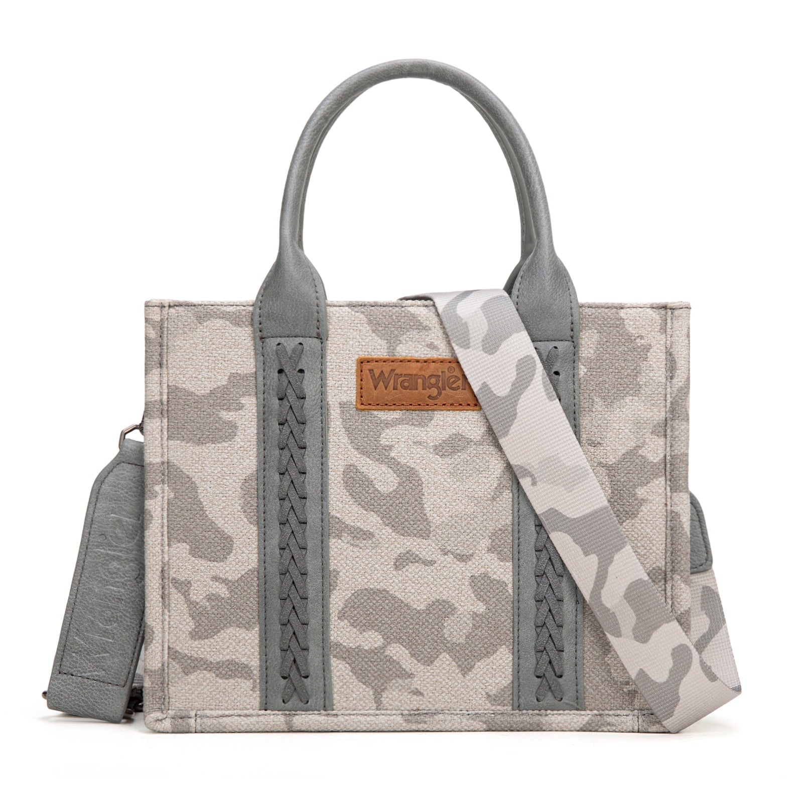 Wrangler Tote Bag for Women Western Camo Pattern Canvas Crossbody bag Handbag Vintage Design