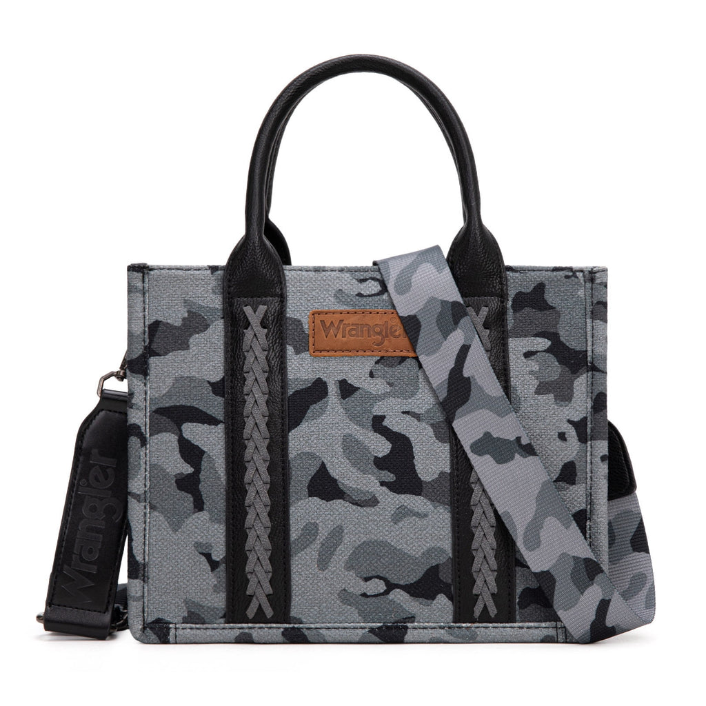Wrangler Tote Bag for Women Western Camo Pattern Canvas Crossbody bag Handbag Vintage Design