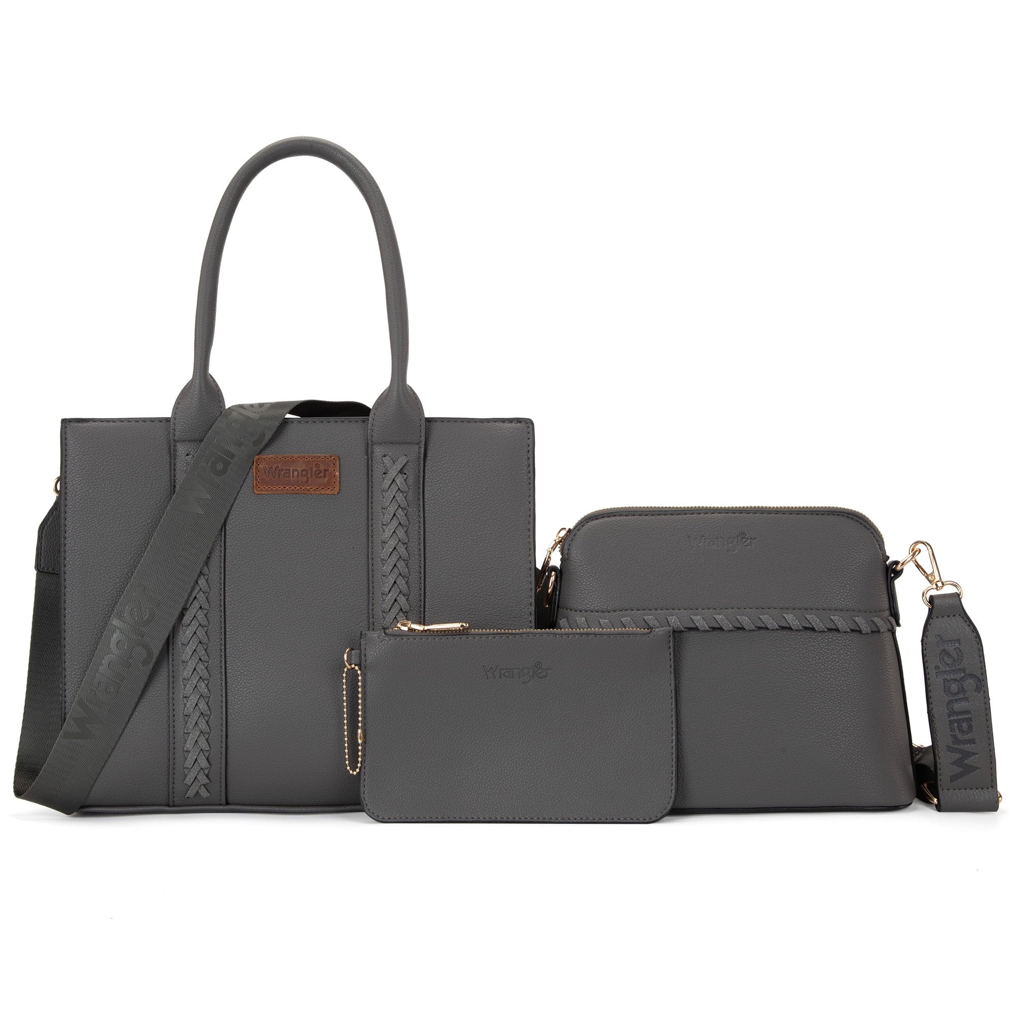 Wrangler 3Pcs Handbags Set Tote Bag & Medium Crossbody Purse & Wallet
