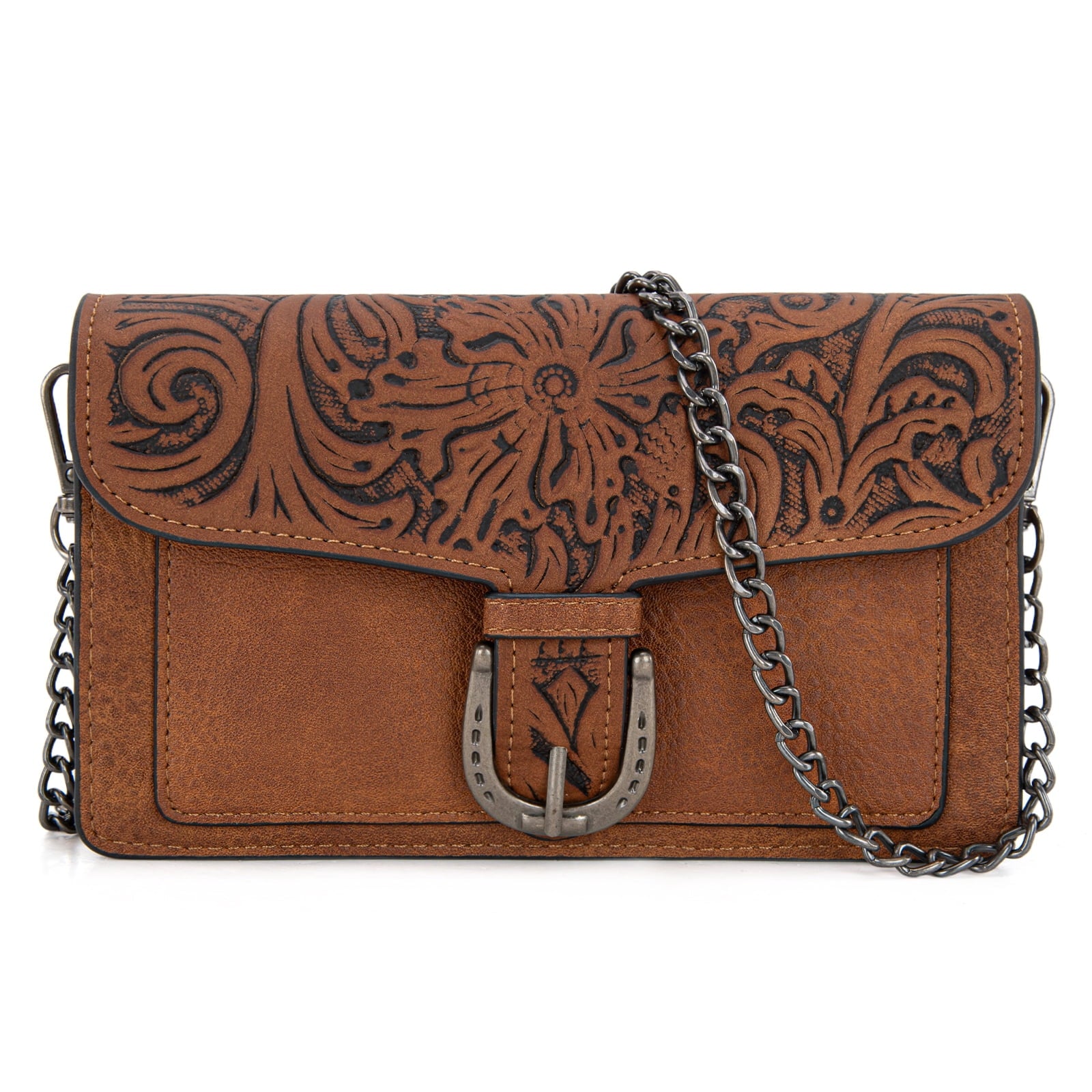 Montana West Women's Small Crossbody Purse Stylish Western Designer Clutch with Chain Strap Versatile Handbag