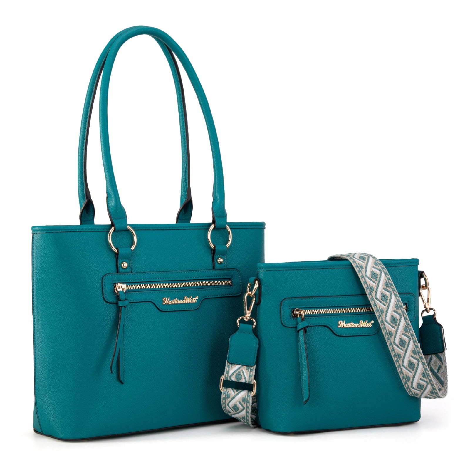 Montana West 2Pcs Handbags Set for Women Large Tote Bags Purse with Cute Crossbody bags