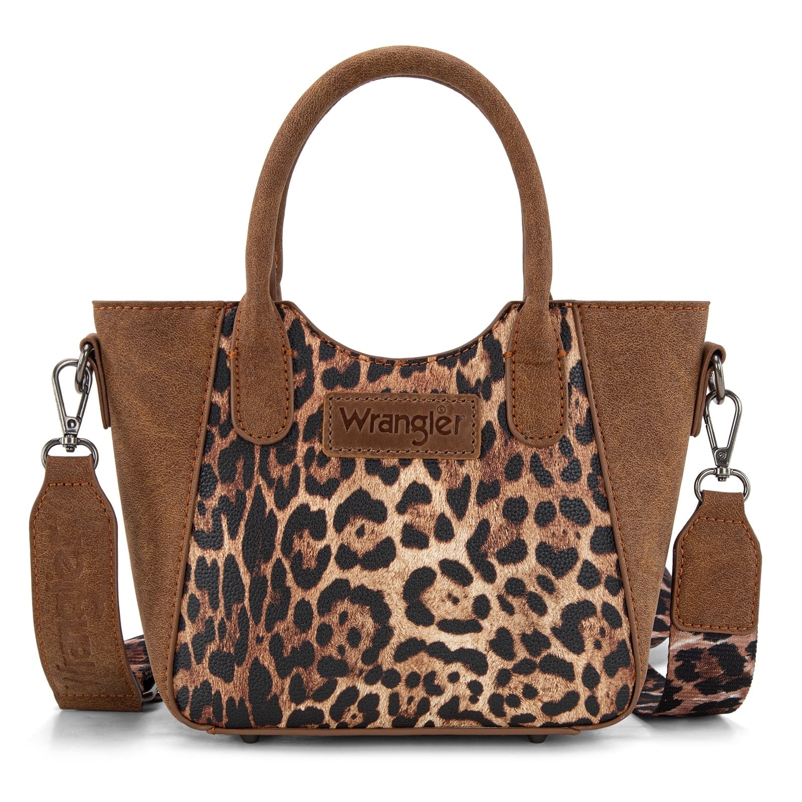 Wrangler Cute Animal Print Purse for Women Mini Fun Size Tote with Crossbody Strap Stylish and Versatile Animal Print Purse