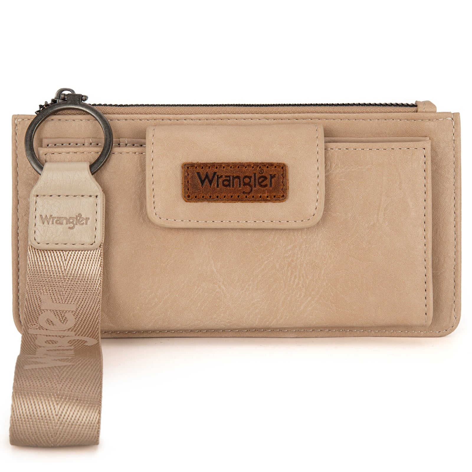 Wrangler Minimalist Wristlet Wallet with Phone Slot & RFID Protection & Smooth Zipper