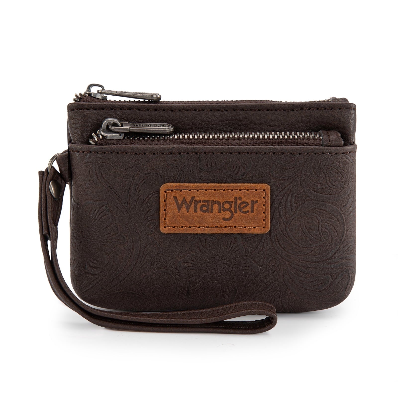 Wrangler Wallet for Women RFID-Blocking Floral Embossed Coin Purse Lightweight Wristlet Wallets