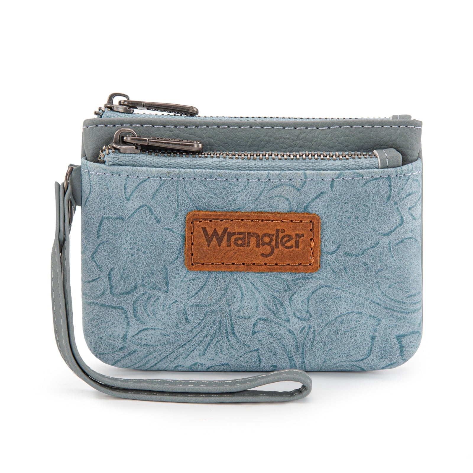 Wrangler Wallet for Women RFID-Blocking Floral Embossed Coin Purse Lightweight Wristlet Wallets