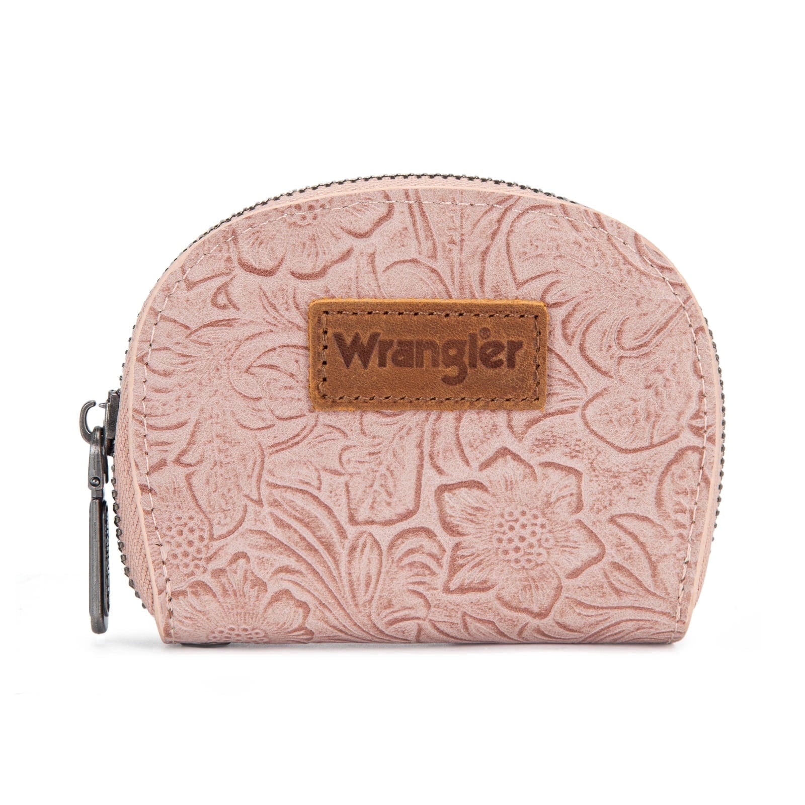 Wrangler Floral Tooling Small Keychain Wallet for Women RFID Blocking Credit Card Holder and Coin Purse