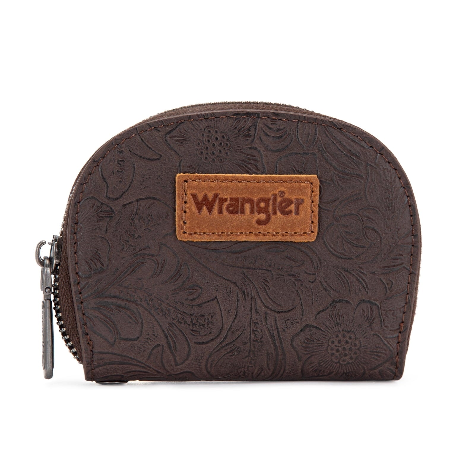 Wrangler Floral Tooling Small Keychain Wallet for Women RFID Blocking Credit Card Holder and Coin Purse