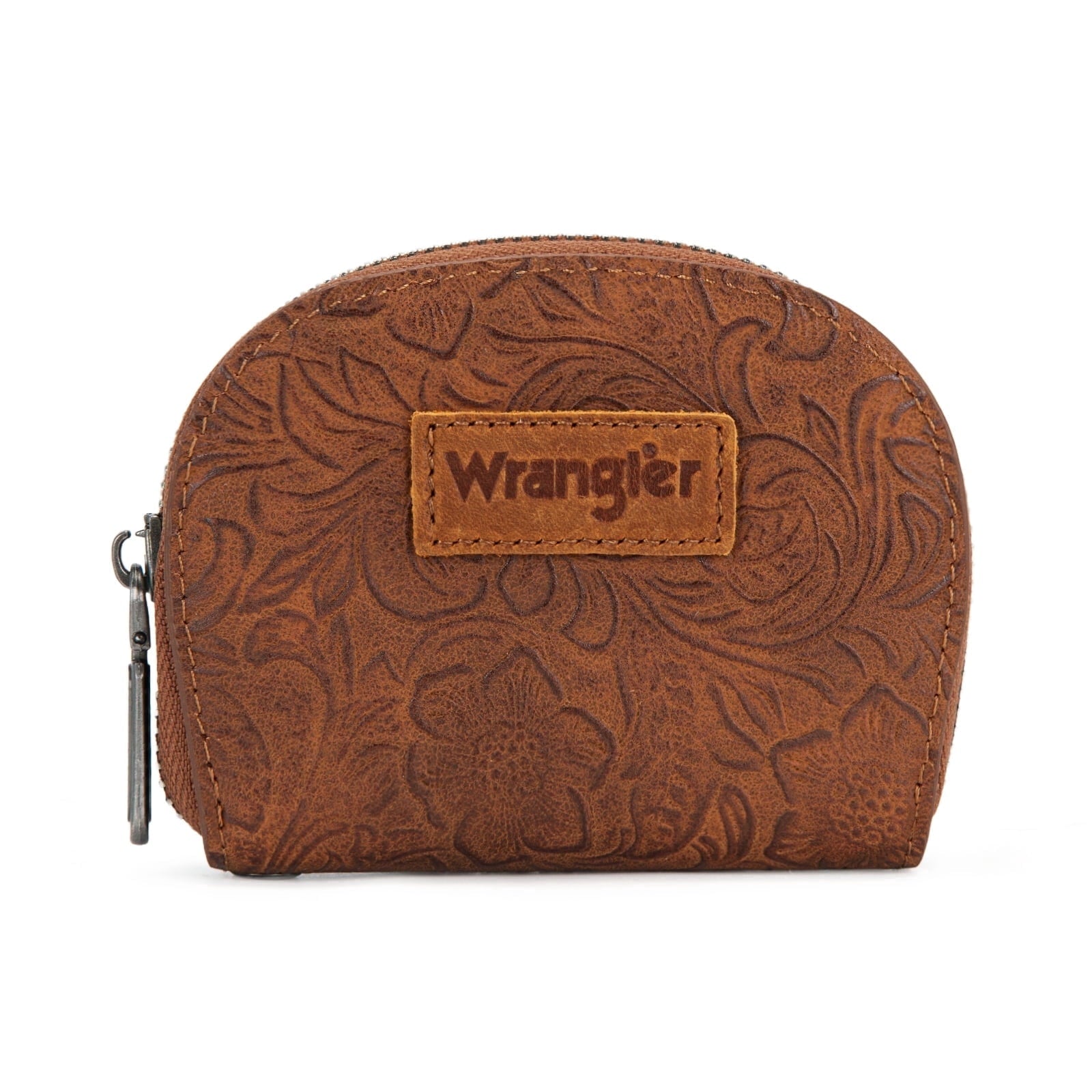 Wrangler Floral Tooling Small Keychain Wallet for Women RFID Blocking Credit Card Holder and Coin Purse