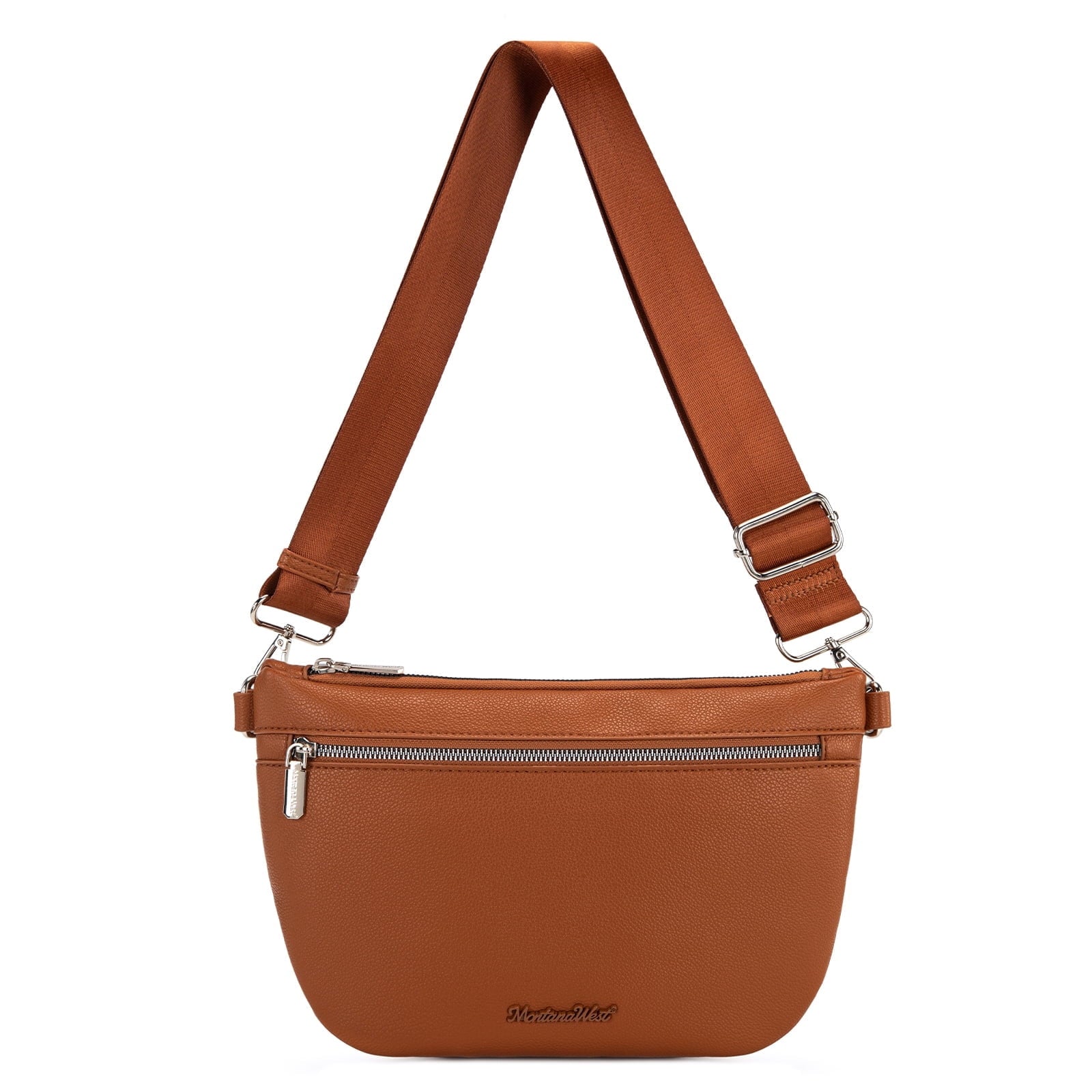 Montana West Crossbody Bag for Women with Dual Zipper Pockets