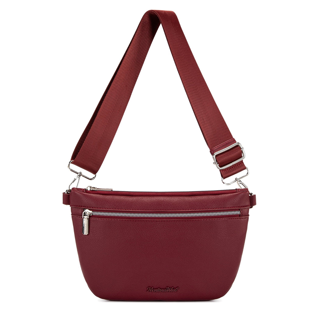 Montana West Crossbody Bag for Women with Dual Zipper Pockets