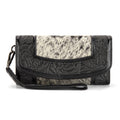 Montana West Wristlet Wallet for Women Western Floral Tooled Cowhide Large Trifold Purse with ID Window