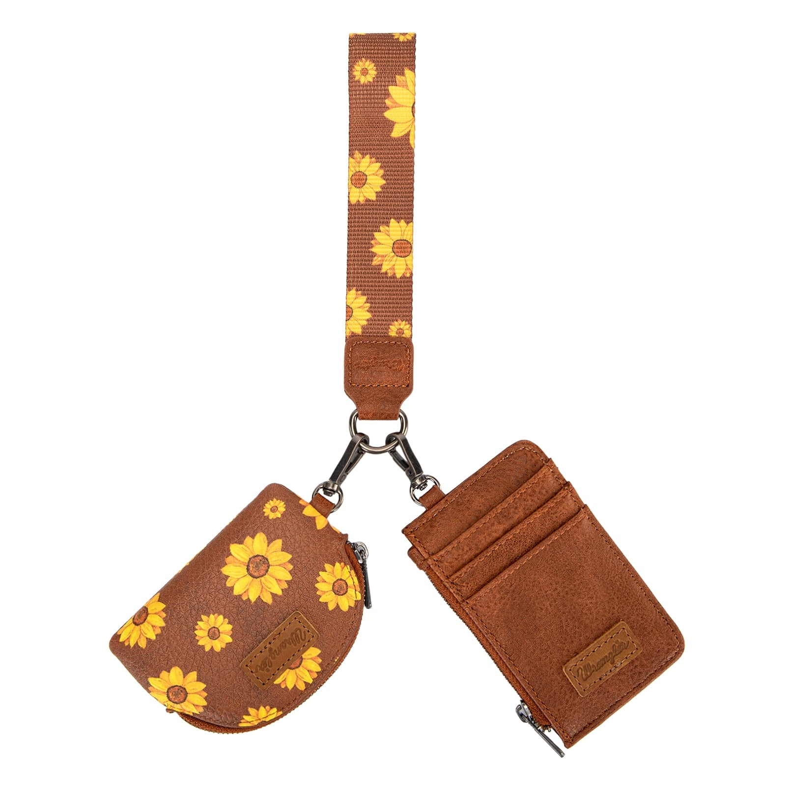Wrangler KeyChain Wallet Wristlet for Women Dual Pouch RFID Blocking Credit Card Holder Stylish Durable Purse with Keychain Compact