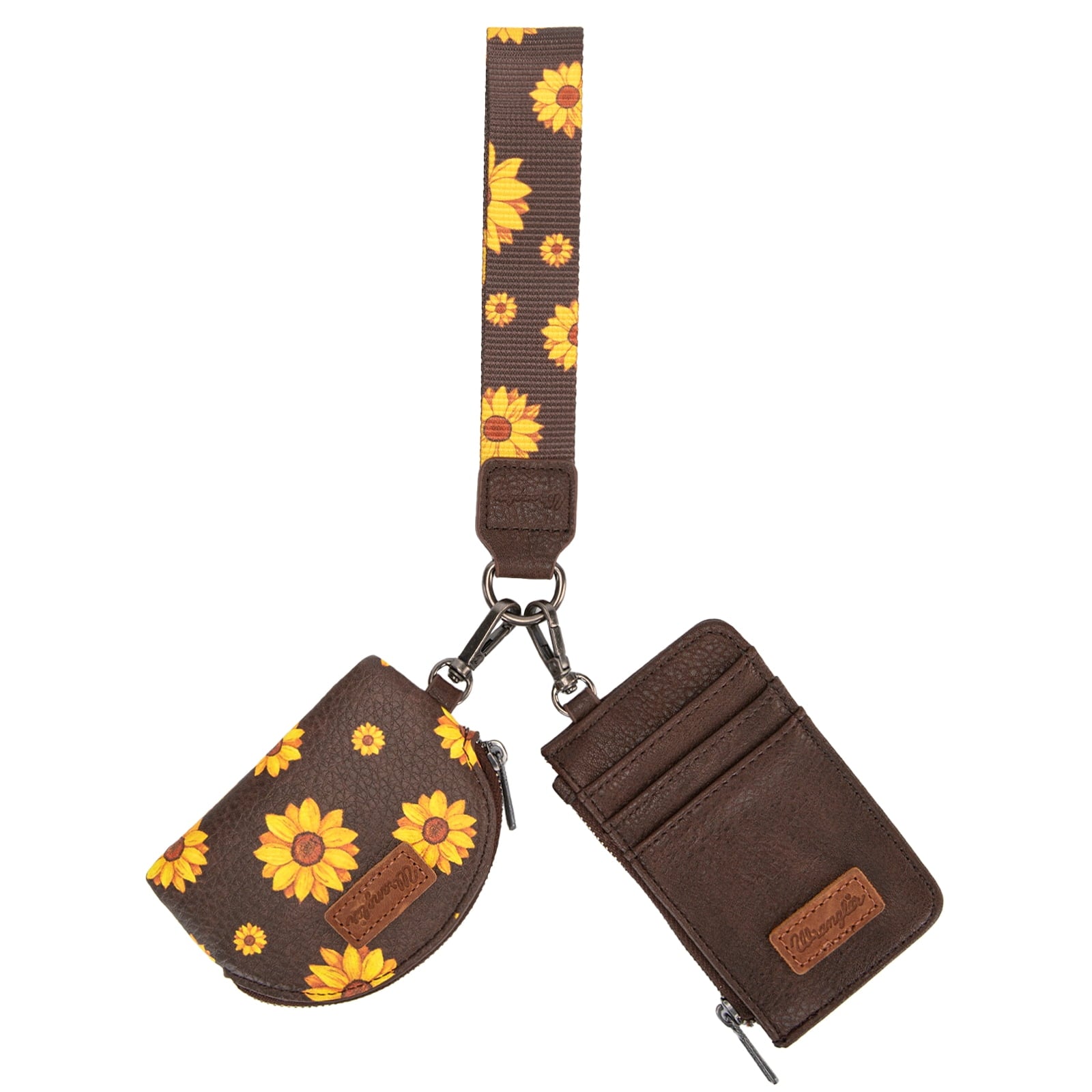 Wrangler KeyChain Wallet Wristlet for Women Dual Pouch RFID Blocking Credit Card Holder Stylish Durable Purse with Keychain Compact