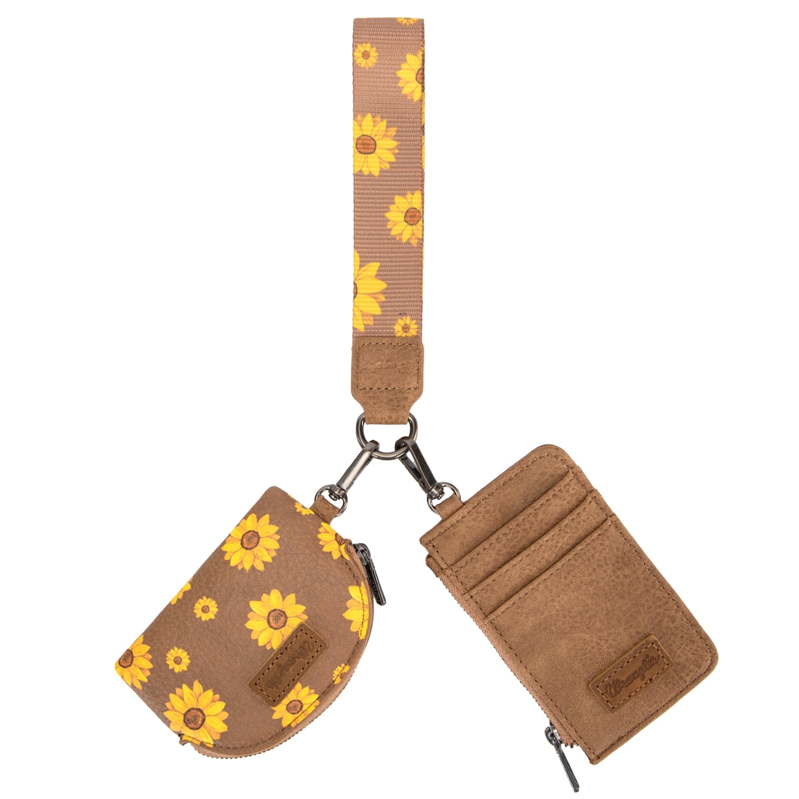 Wrangler KeyChain Wallet Wristlet for Women Dual Pouch RFID Blocking Credit Card Holder Stylish Durable Purse with Keychain Compact