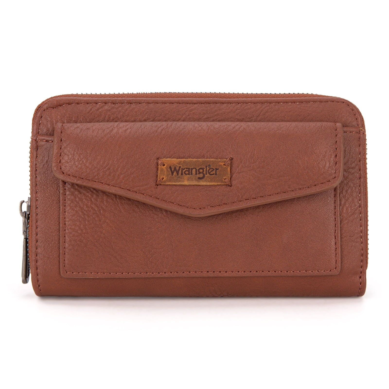 Wrangler Large Capacity Wallets Women with Wristlet and Metal Smooth Zipper