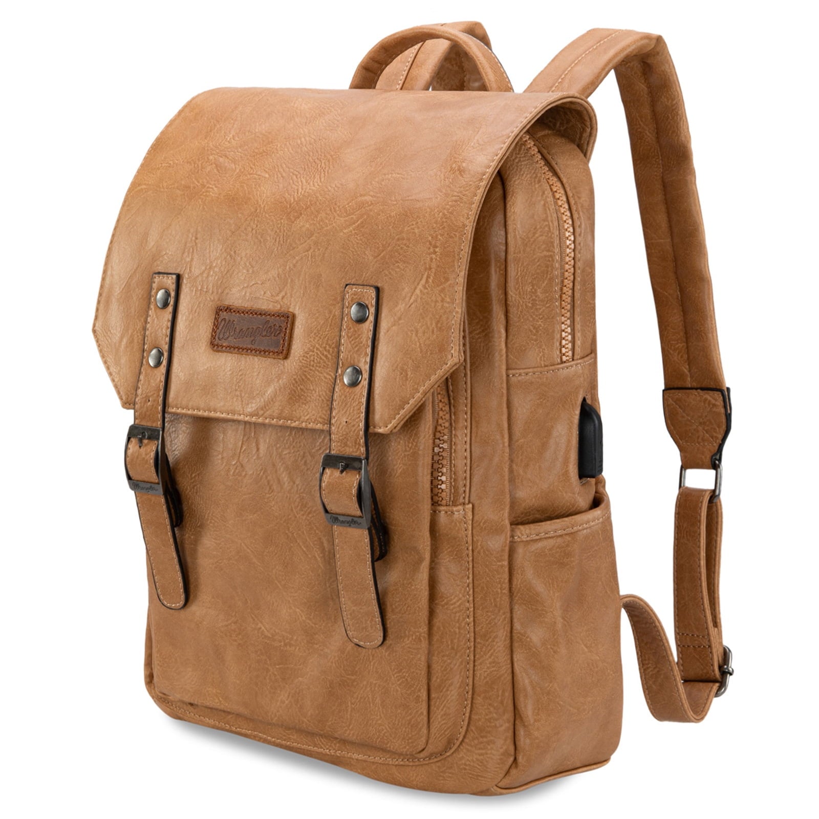 Wrangler Leather Backpack Purse for Women Laptop Backpack Fashion Pink Backpack