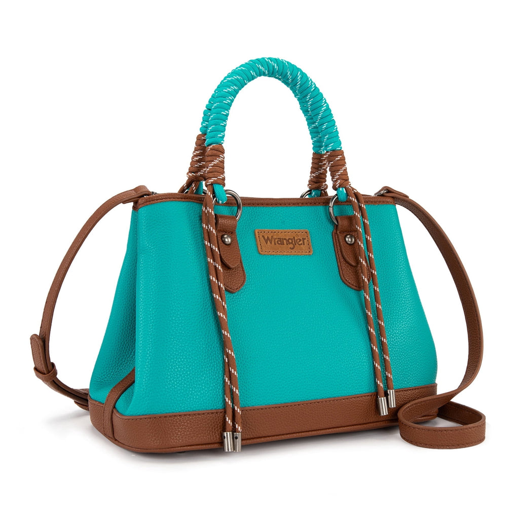 Wrangler Tote Bags for Women Medium Satchel Purse with Designer Braided Rope Top Handle