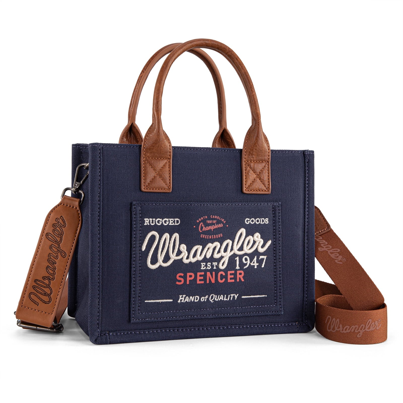 Wrangler Tote Bag for Women Retro Canvas Top Handle Purses and Handbags