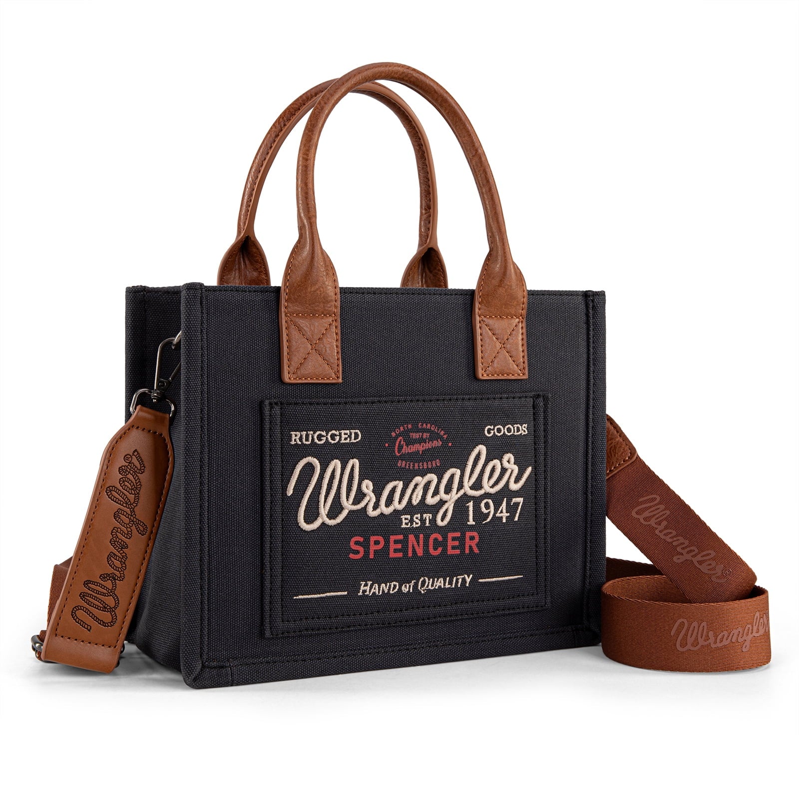 Wrangler Tote Bag for Women Retro Canvas Top Handle Purses and Handbags
