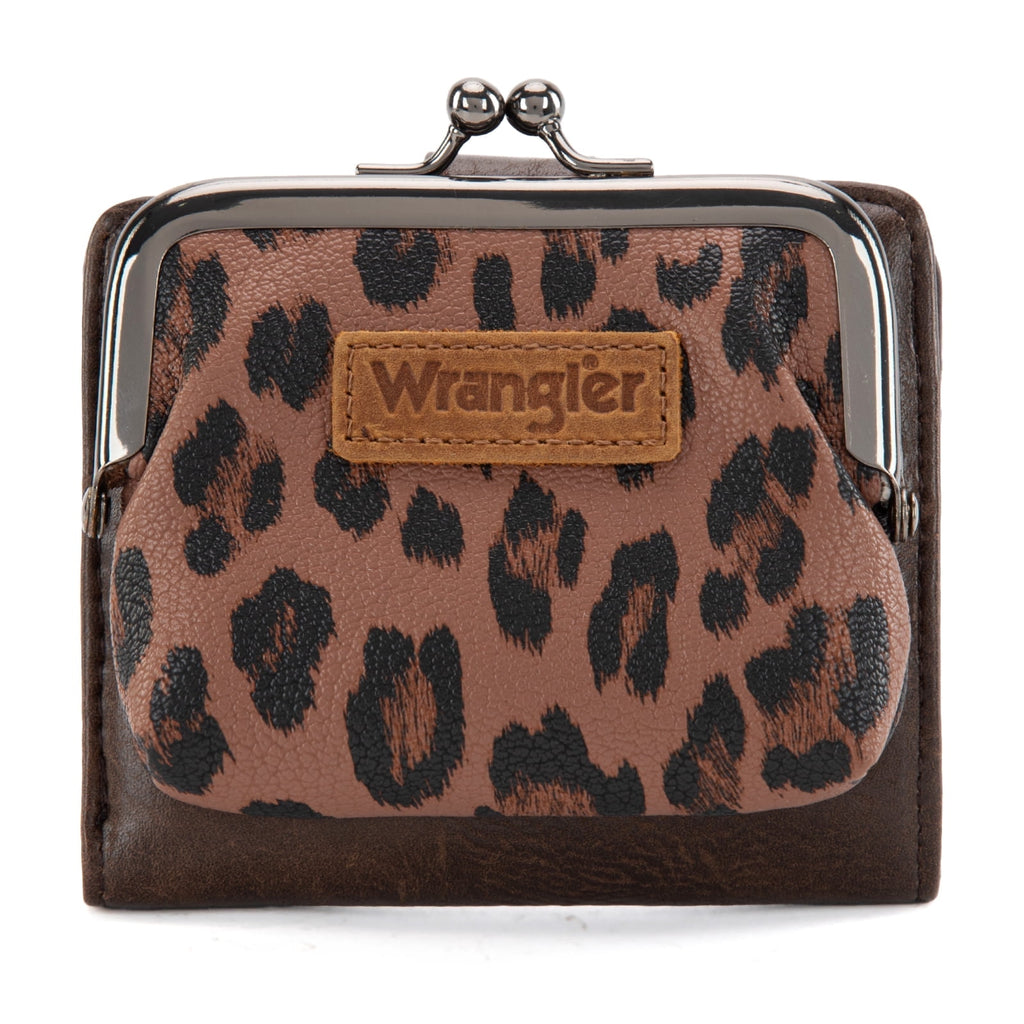 Wrangler Women's Wallet RFID Blocking Wallets Small Bifold Credit Card Holder with Kiss Clasp