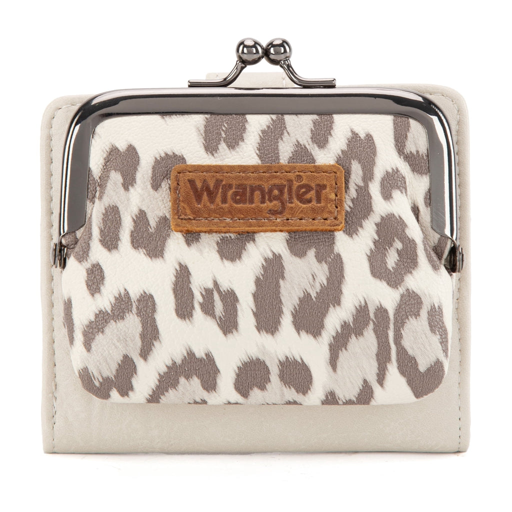 Wrangler Women's Wallet RFID Blocking Wallets Small Bifold Credit Card Holder with Kiss Clasp