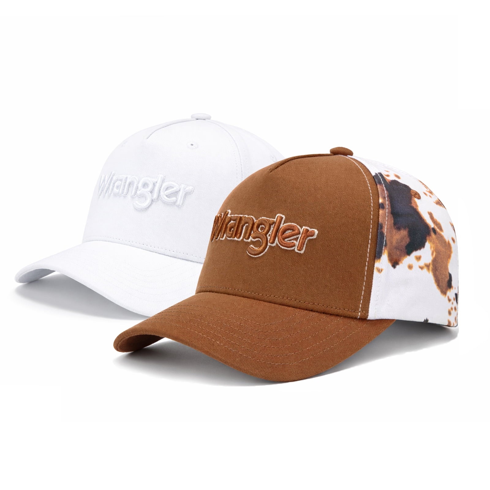 Wrangler Hat Set Unisex 2-Piece Trucker Hat for Men and Women Breathable Mesh Baseball Cap Structured 7-Panel Adjustable Snapback Outdoor Casual Fashion