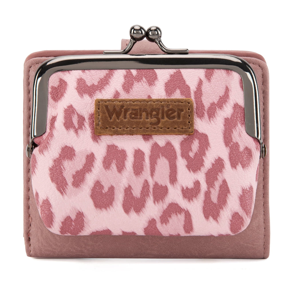 Wrangler Women's Wallet RFID Blocking Wallets Small Bifold Credit Card Holder with Kiss Clasp