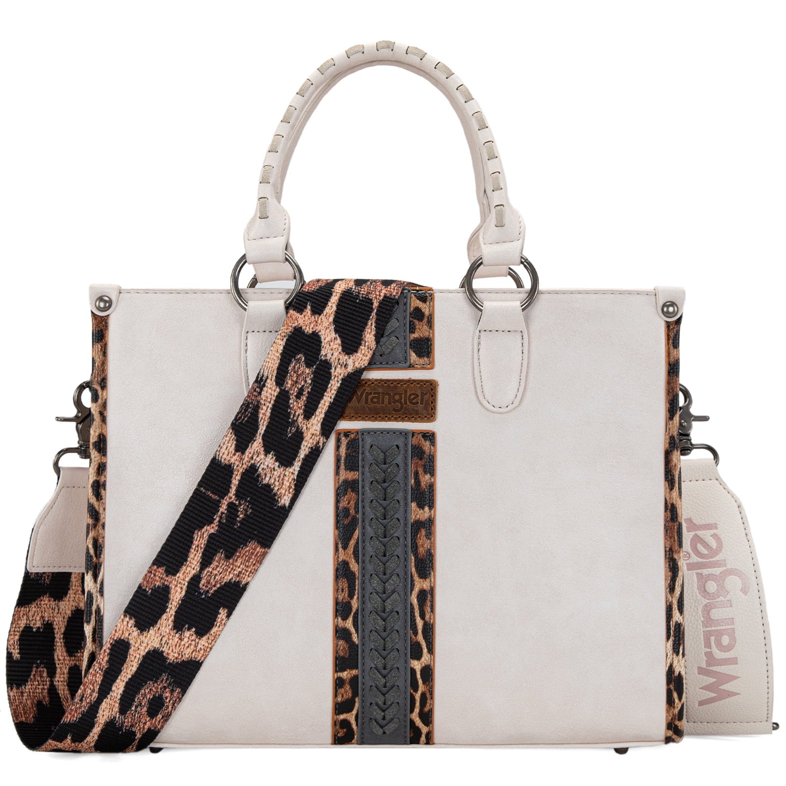 Wrangler HANDBAG Wrangler Tote Bag for Women Western Woven Shoulder Purse Leopard Print Handbags
