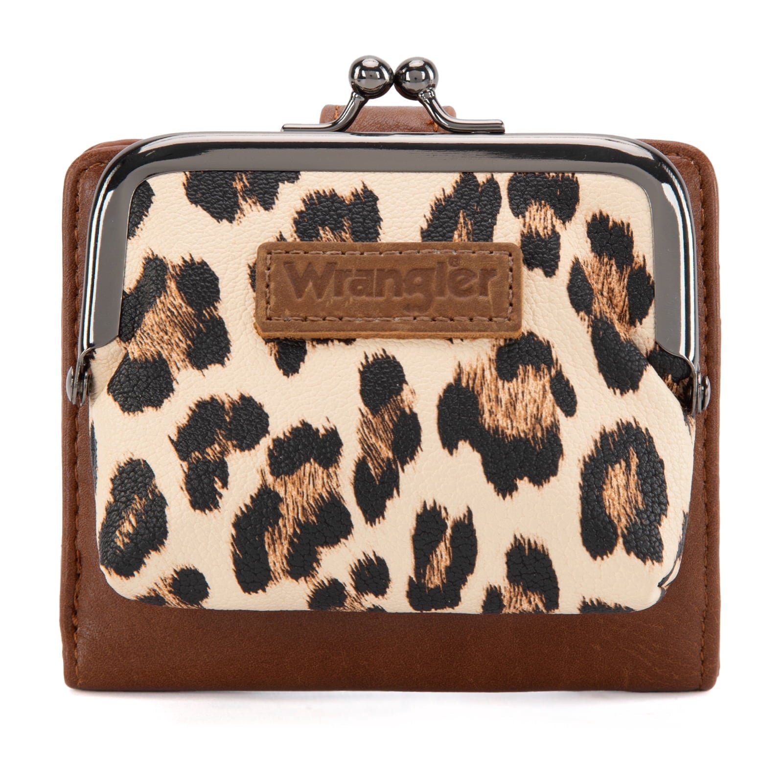 Wrangler Women's Wallet RFID Blocking Wallets Small Bifold Credit Card Holder with Kiss Clasp