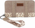 Wrangler Women's Boho Aztec Wristlet Wallet - Stylish Western Credit Card Holder, Tan