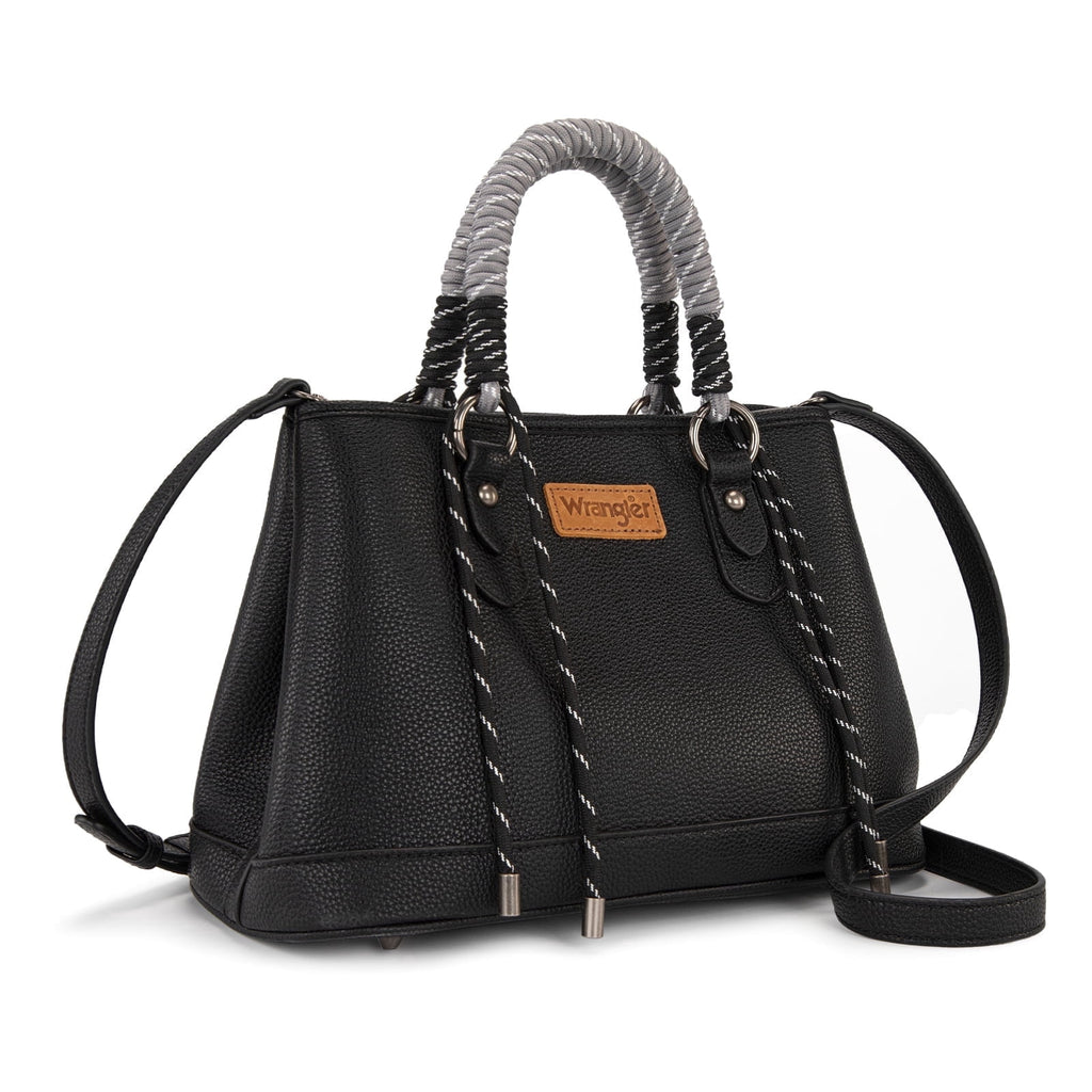 Wrangler Tote Bags for Women Medium Satchel Purse with Designer Braided Rope Top Handle
