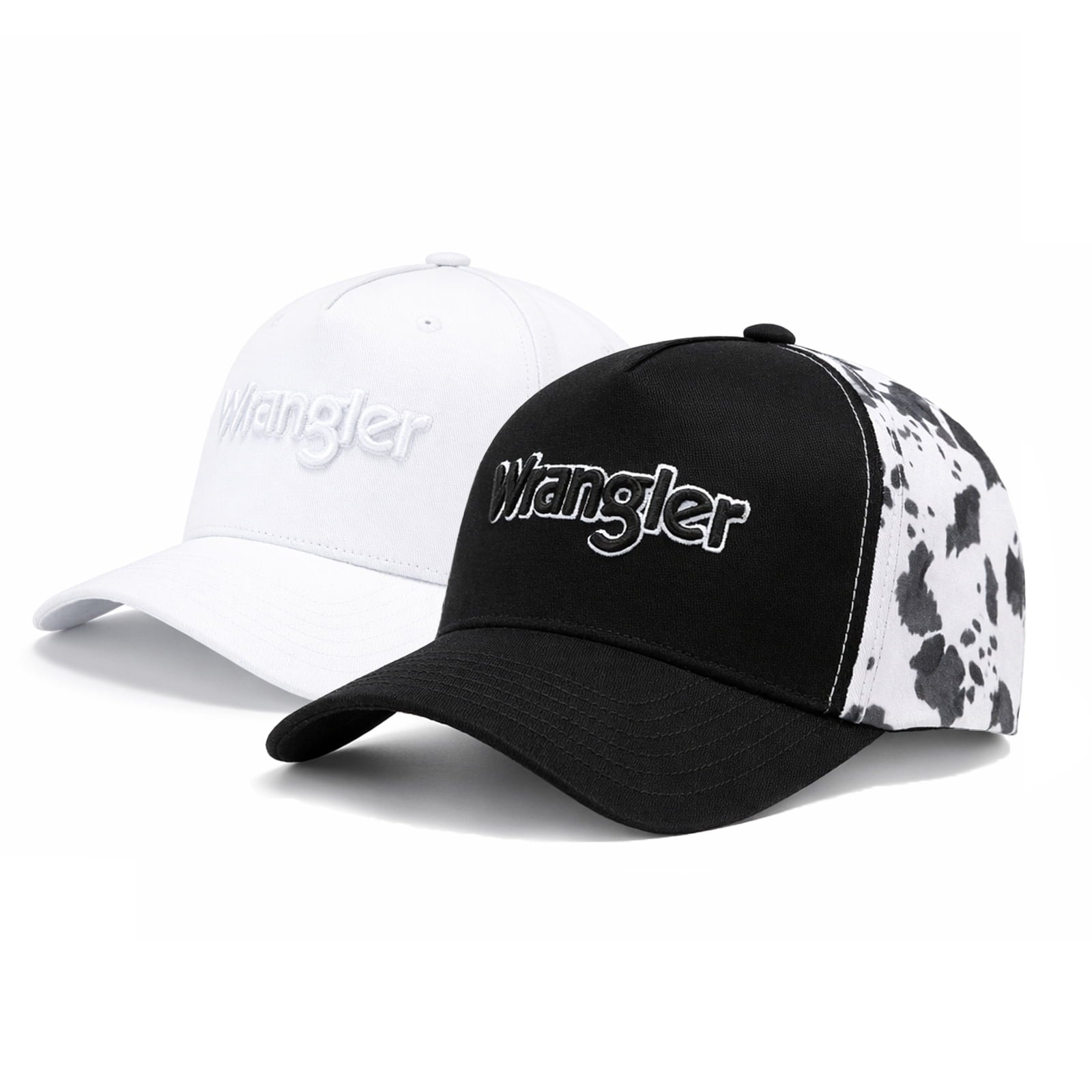 Wrangler Hat Set Unisex 2-Piece Trucker Hat for Men and Women Breathable Mesh Baseball Cap Structured 7-Panel Adjustable Snapback Outdoor Casual Fashion