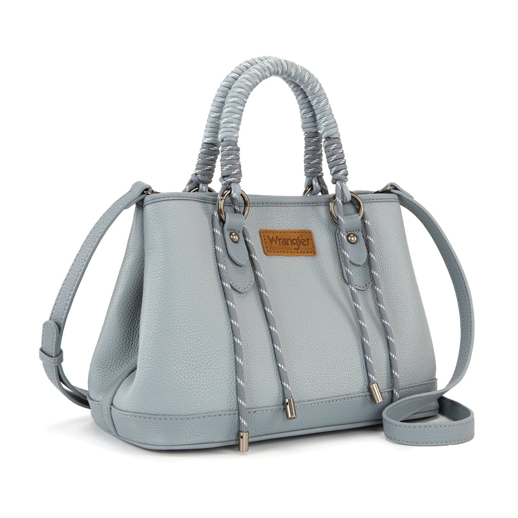 Wrangler Tote Bags for Women Medium Satchel Purse with Designer Braided Rope Top Handle