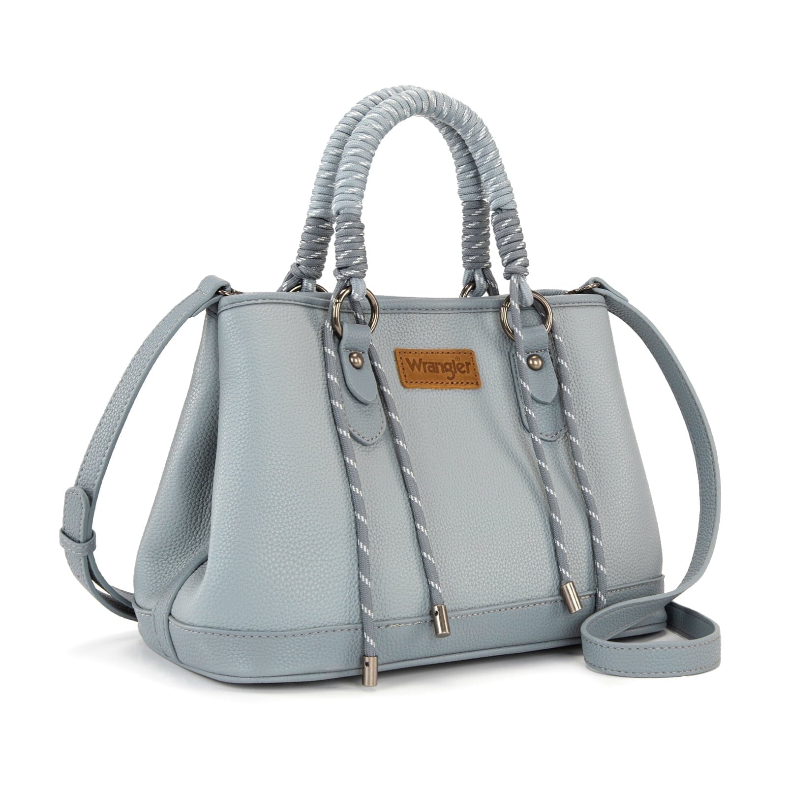 Wrangler Tote Bags for Women Medium Satchel Purse with Designer Braided Rope Top Handle