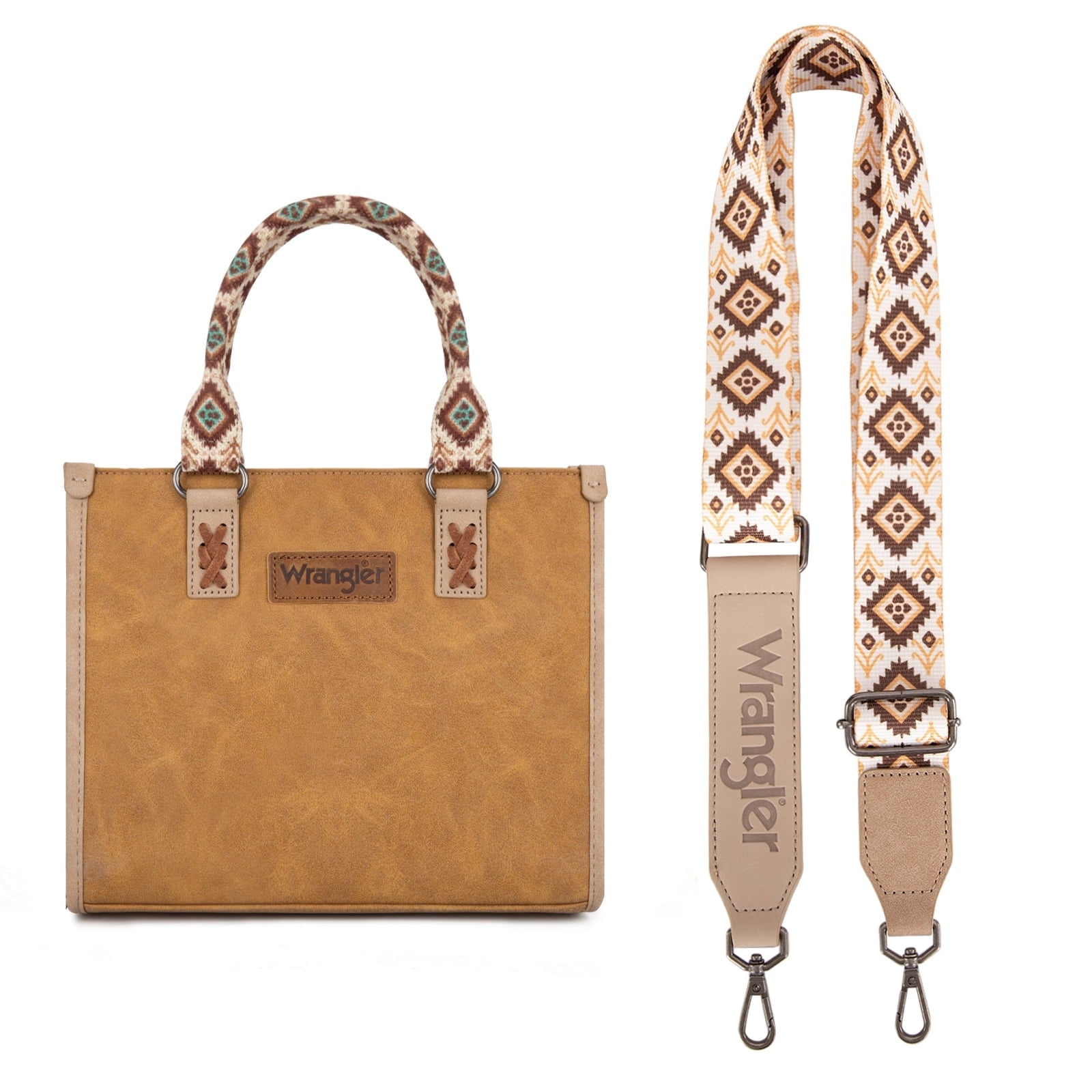 Wrangler Tote Bag for Women Western Retro Purse Top Handle Handbags with Aztec Strap