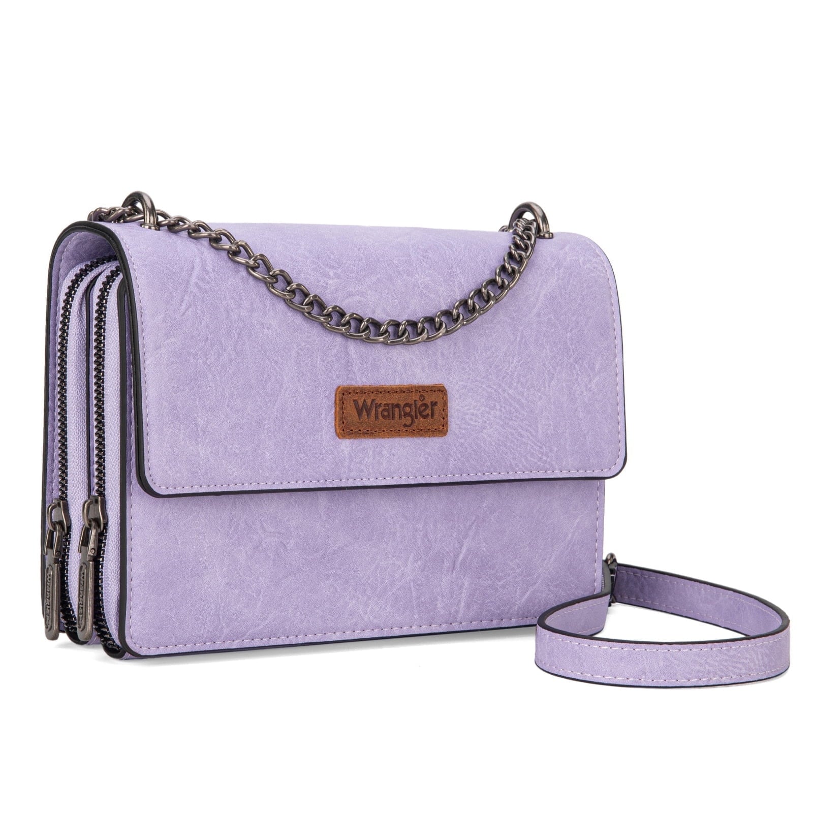 Wrangler Flap CrossBody Purse for Women Small Shoulder Bag with Chain Strap